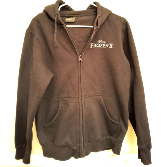 Disney Sweaters - Disney Frozen II Black Hoodie Womens Medium Size Elsa Movie Disney Shirt Jacket